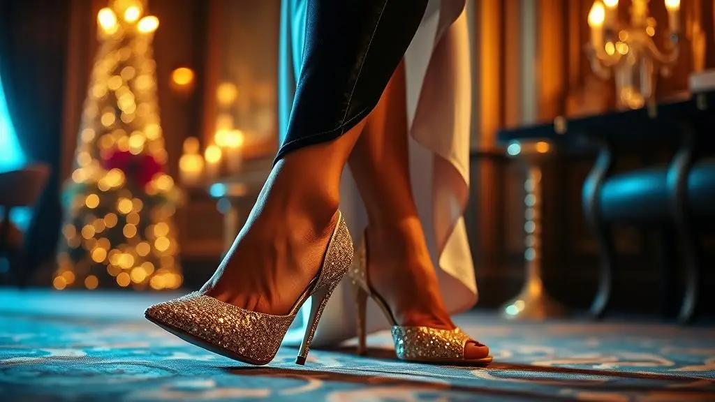Złote buty: Jaka sukienka? Błyszczące stylizacje