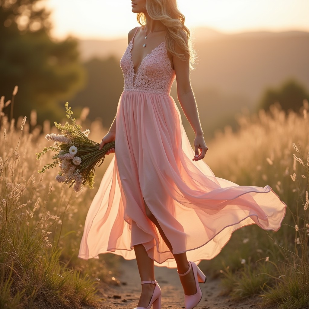 Buty pudrowy róż: jaka sukienka pasuje