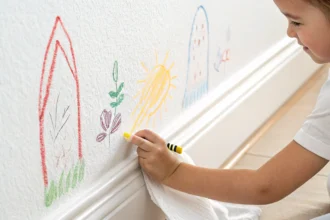 Czym zmyć ślady po kredkach i flamastrach ze ściany