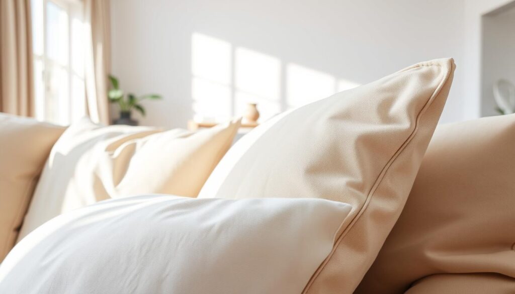 A clean, well-organized home with a bright, airy atmosphere. A close-up of crisp, freshly laundered sofa cushions, their soft fabric gleaming under natural light. The cushions are neatly arranged, showcasing their plush texture and vibrant colors. In the background, a minimalist living room with a modern, Scandinavian-inspired design. Gentle shadows and highlights accentuate the clean lines and simple elegance of the space. The overall impression is one of cleanliness, comfort, and attention to detail - a space that has been thoughtfully cared for and maintained. A clean, well-organized home with a bright, airy atmosphere. A close-up of crisp, freshly laundered sofa cushions, their soft fabric gleaming under natural light. The cushions are neatly arranged, showcasing their plush texture and vibrant colors. In the background, a minimalist living room with a modern, Scandinavian-inspired design. Gentle shadows and highlights accentuate the clean lines and simple elegance of the space. The overall impression is one of cleanliness, comfort, and attention to detail - a space that has been thoughtfully cared for and maintained.
