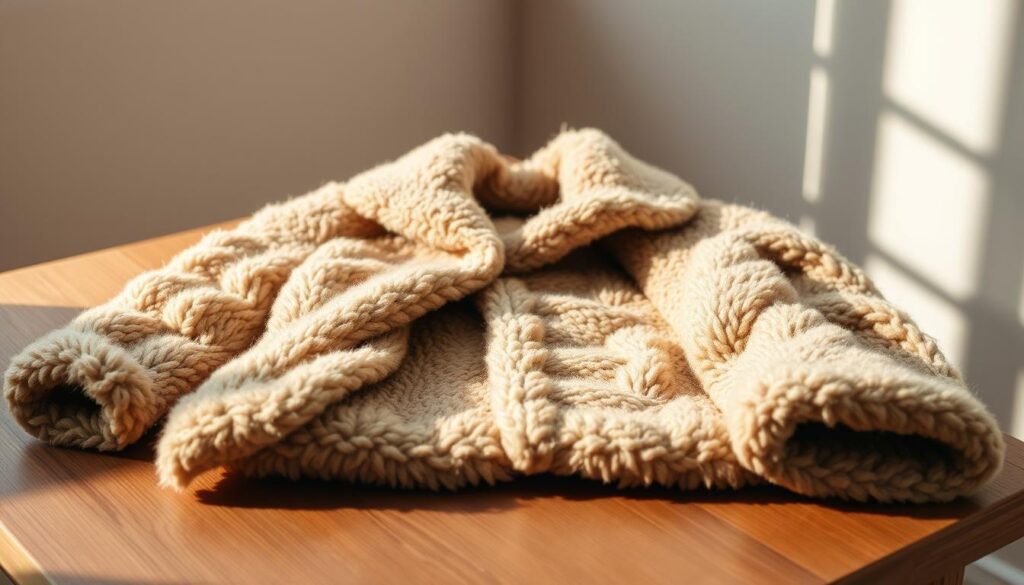 A cozy, well-lit indoor scene showcasing a soft, lush alpaca wool coat laid out on a wooden table. The coat's textured fibers and natural beige hue are accentuated by warm, directional lighting that casts subtle shadows, creating depth and dimension. The background is a clean, minimalist setting, allowing the coat to be the focal point. The overall mood is one of quality, sophistication, and the appreciation of fine, natural materials. Captured with an iPhone 16 Pro Max for a crisp, high-resolution image. A cozy, well-lit indoor scene showcasing a soft, lush alpaca wool coat laid out on a wooden table. The coat's textured fibers and natural beige hue are accentuated by warm, directional lighting that casts subtle shadows, creating depth and dimension. The background is a clean, minimalist setting, allowing the coat to be the focal point. The overall mood is one of quality, sophistication, and the appreciation of fine, natural materials. Captured with an iPhone 16 Pro Max for a crisp, high-resolution image.