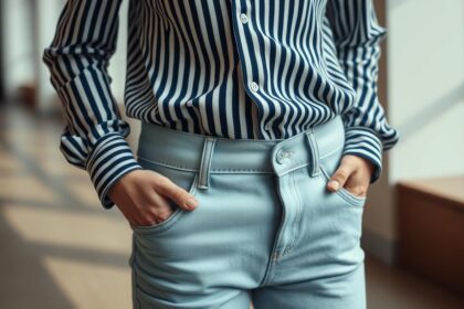 Połączenie pasków i jeansu