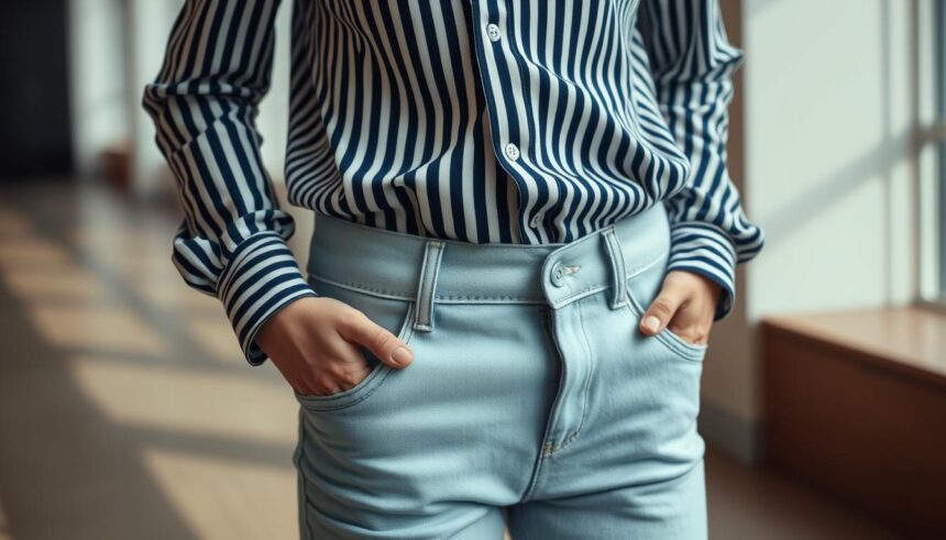 Połączenie pasków i jeansu